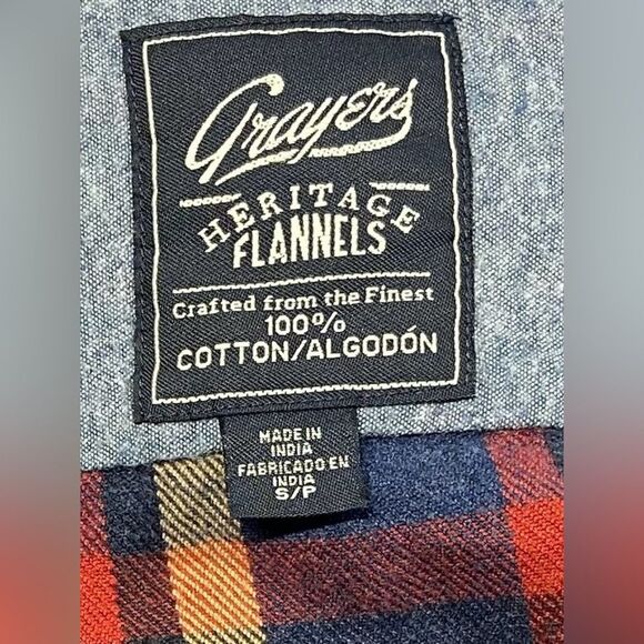 Men's Grayers Heritage Flannel Cotton Plaid Button Up Shirt Size Small - Picture 6 of 7